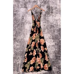 Reformation Black Floral Maxi Dress